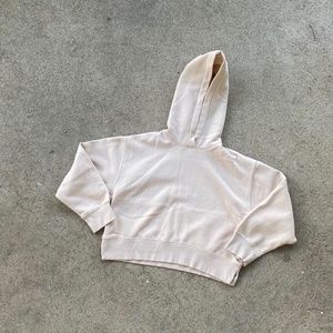 zara bone cropped hooded sweatshirt